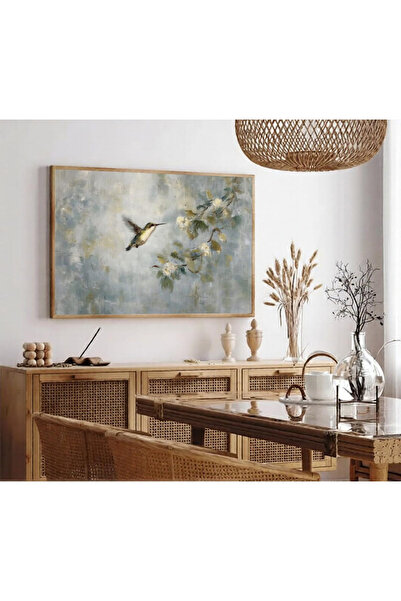 Tuba Decor One Piece Wooden Framed Painting Bird and Branches