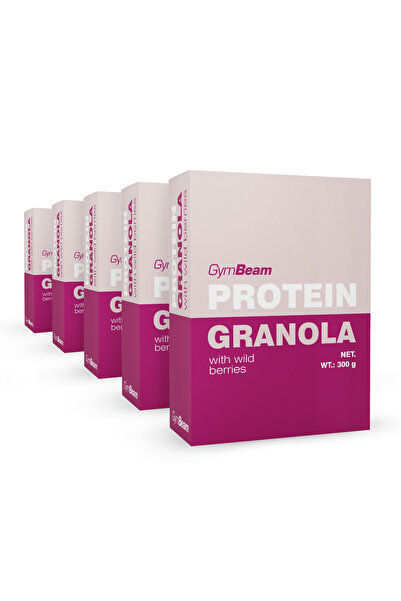 GymBeam Granola Proteică cu Fructe de Pădure, 5 x 300 g