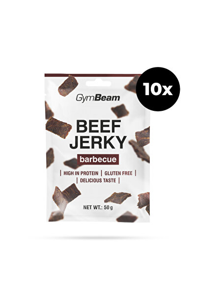 GymBeam Beef Jerky, 10 x 50 g, barbecue