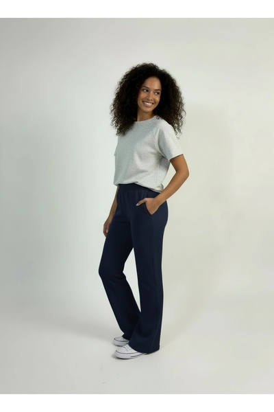 LYVEAN Three-Thread Spanish-Cut Combed Cotton Trousers
