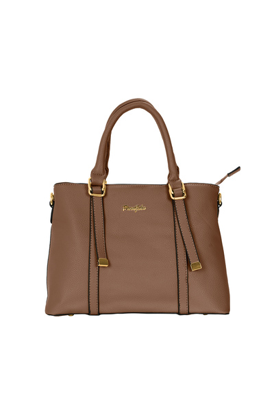 PARAJOHN Women's PU Leather Handbag Elegant Tote Shoulder Bag with Gold Details