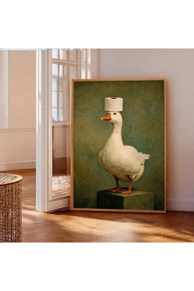 Tuba Decor One Piece Wooden Framed Painting Cute Goose