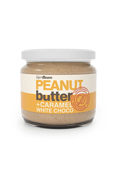 GymBeam Ciocolată albă cu unt de arahide și caramel, 340 g