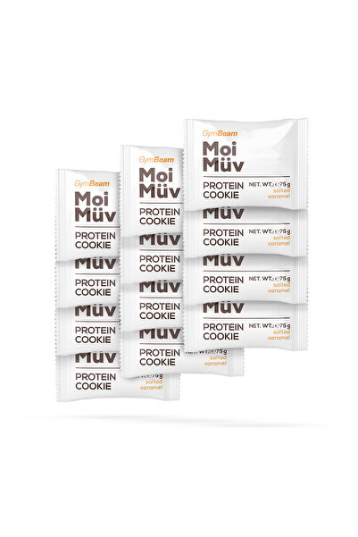 GymBeam MoiMüv Protein Cookie, 12 x 75 g, caramel sărat
