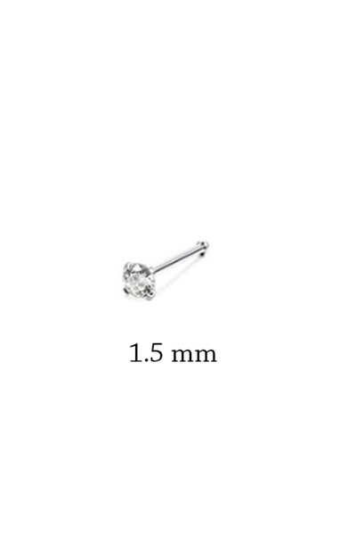 choice2 C Silver 1.5mm 1Piece Surgical Steel Crystal CZ Nose Ring L Shape Nos...