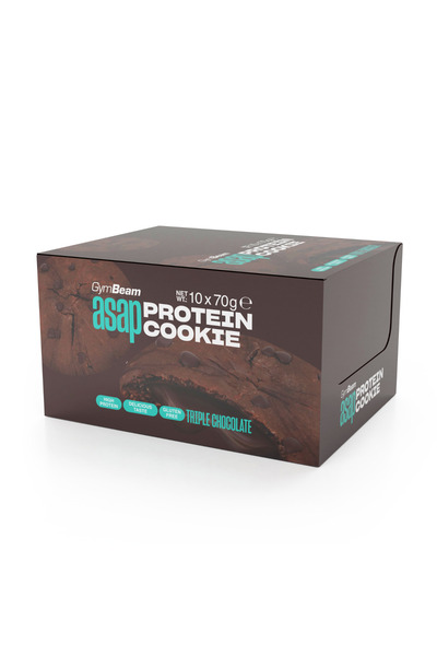 GymBeam ASAP Protein Cookie, 10 x 70 g, ciocolată triplă