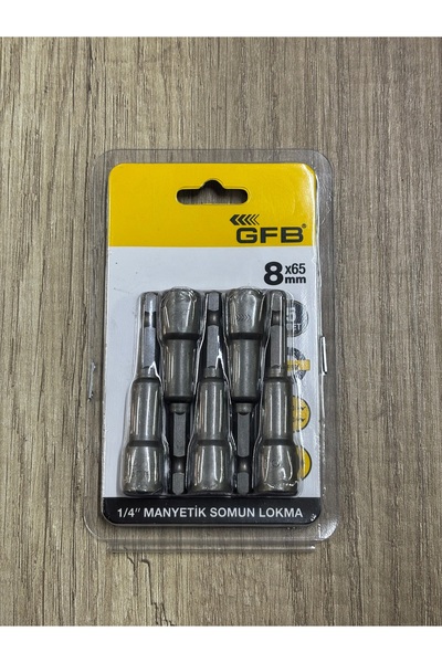 GFB 8X65mm 1/4” Manyetik Somun Lokma (5 Adet)
