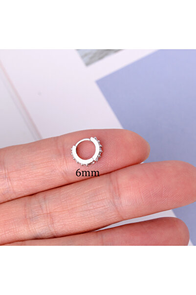 Choice8 silver 6mm 1 Piece Exquisite Crystal Zircon Tiny Circle Hoop Earrings...