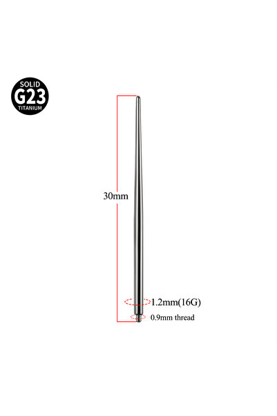 Choice32 1PC 16G (0.9mm Thread) G23 Titanium 14/16/18/20G Insertion Pin Taper...
