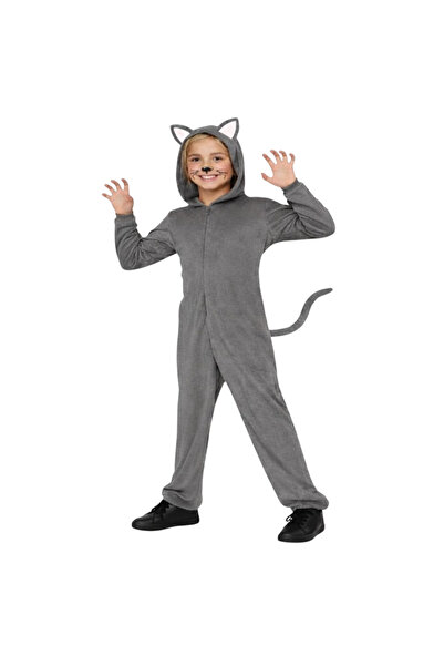 KOSTÜMCE Στολή γάτας για παιδιά σε γκρι χρώμα