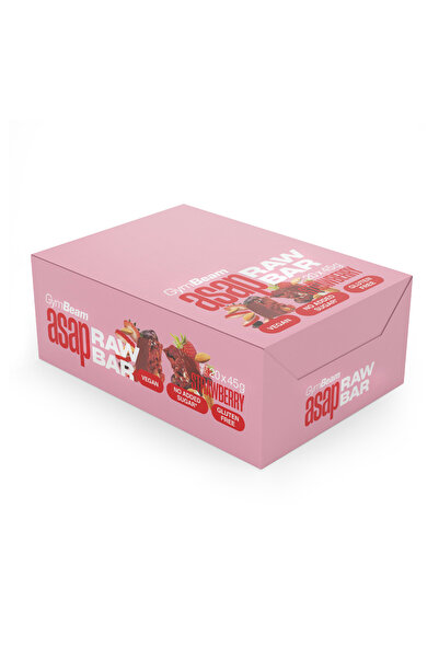 GymBeam ASAP Raw Bar, 20 x 45 g, căpșuni