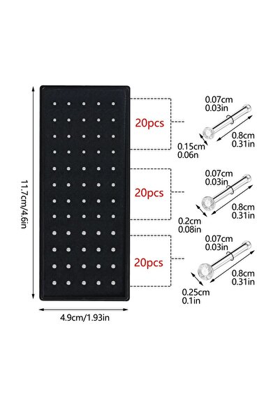 Choice1 l-Silver(60PCs) 40/60 Pcs/Set Crystal Stainless Steel Nose Piercing P...