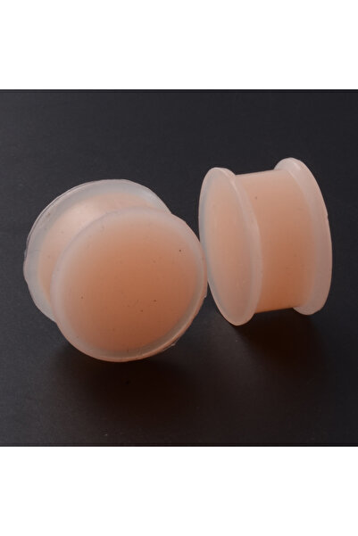 Choice3 10mm 1-Pink 1 Pair Silicone Flexible Thick Ear Flared Plugs Solid Fle...
