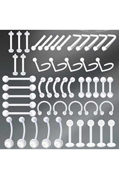 Choice10 Geometric body Plug & Tunnel Jewelry 50pcs Piercing Kit Transparent ...