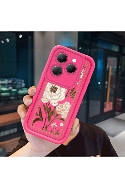 ucuc حافظة سيليكون باللون الأحمر الوردي متوافقة مع هاتف Infinix Hot 40/40 Pro...