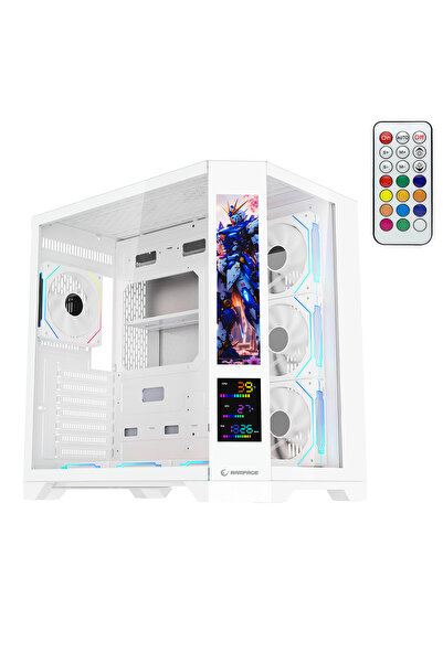 Rampage NOVA V2 9.16'' ve 5.5'' iki Lcd Ekranlı Hub+Kumanda Beyaz 7x12cm ARGB...