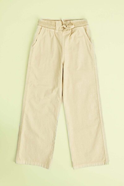 Fulla Moda Elastic Waist Linen Look Girls' Trousers