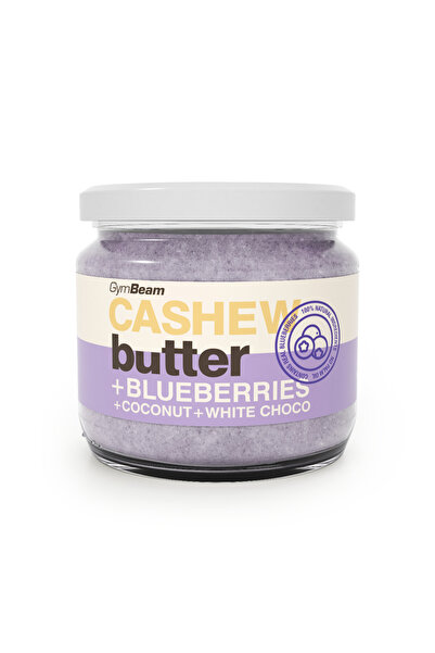 GymBeam Unt de caju cu nucă de cocos, ciocolată albă și afine, 340 g