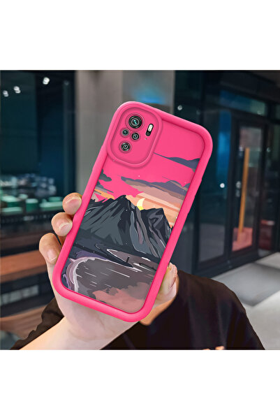 ucuc Redmi Note 10 4G/Note 10S Compatible Pink Red Silicone Case Shockproof C...