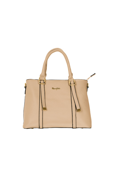 PARAJOHN Women's PU Leather Handbag Elegant Tote Shoulder Bag with Gold Details