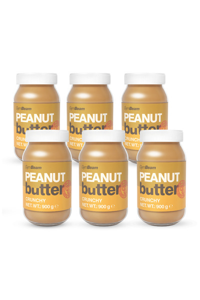 GymBeam Unt de arahide, 6 x 900 g, crocant