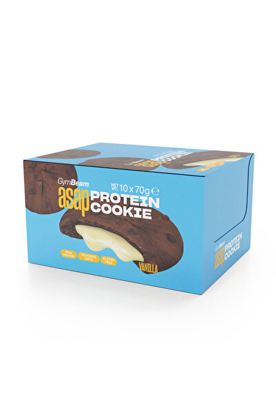 GymBeam ASAP Cookie Proteic, 10 x 70 g, vanilie