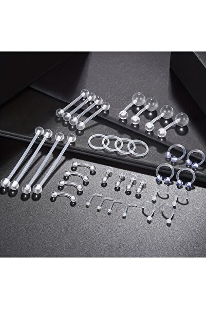 Choice 36pcs Set 2 36pcs Piercing Kit Retainers Plastic Industrial Barbell Ey...