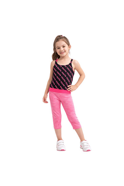 onymino Girl's Pink Tights and Strappy Sports Set – Summer Comfortable and Fl...