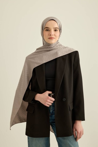 Modakaşmir شال من سلسلة جاكار الحريرية بنمط حلقي