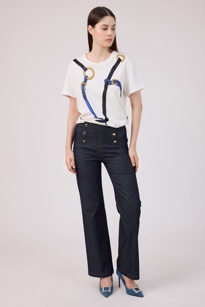 FEVER Düğme detaylı jean pantolon