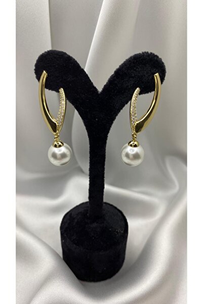 Butik Xuping Taşlı Top İnci Çelik küpe