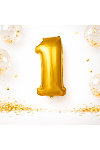 Happyewent Gold 1 Number Foil Balloon (40X100 cm) – Stylish Birthday & Party ...