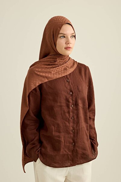 Modakaşmir Silky Jacquard Series Ring Pattern Shawl