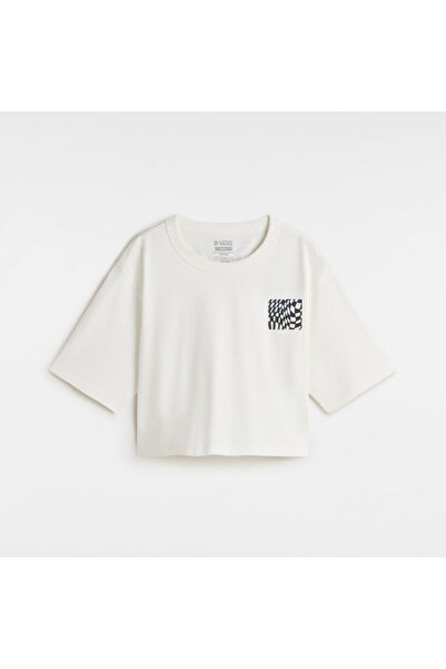 Vans Mte Wildthorn Reflective Boxy Short Kadın Ekru Tişört