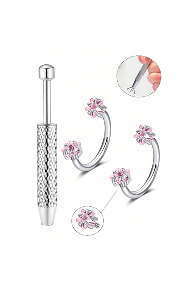 Choice8 C-shaped and spiral Face 18G 1.0x8mm Nose Rings & Studs 9 18G 2pcs Ho...