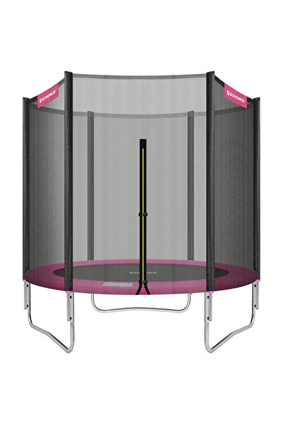 SONGMICS Kids Trampoline with Safety Net, 183cm Diameter, 100 kg Capacity, Pink