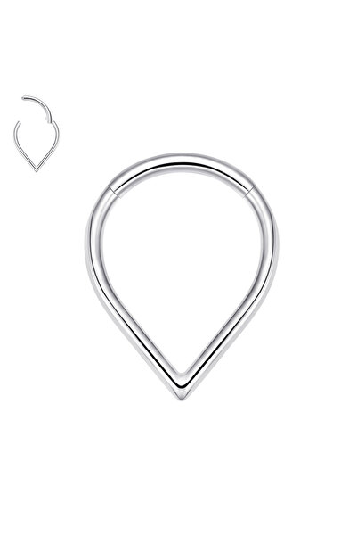 Choice 1.2x8mm White G23 Titanium Teardrop Nose Ring Septum Daith Tragus Heli...