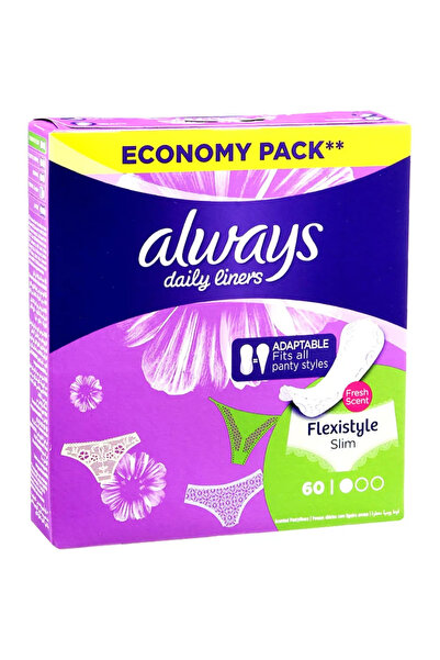 Always Daily Liners Flexistyle Slim Pantyliners With Fresh Scent- 60 Pads
