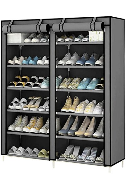 Arabest رف أحذية مزدوج الصفوف، منظم أحذية للممرات، لتخزين الأحذية ذات الكعب ا...