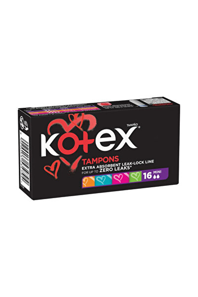 Kotex Mini Tampons Extra Absorbent Leak Lock Line For Up to Zero Leaks- 16 Ta...