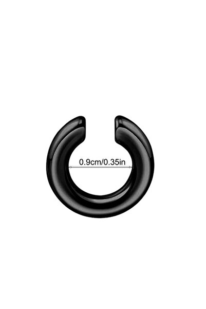 Choice3 Black - 0.9cm 1pc Exaggerated c-Shaped Non-Piercing Nose Ring Fake Pi...