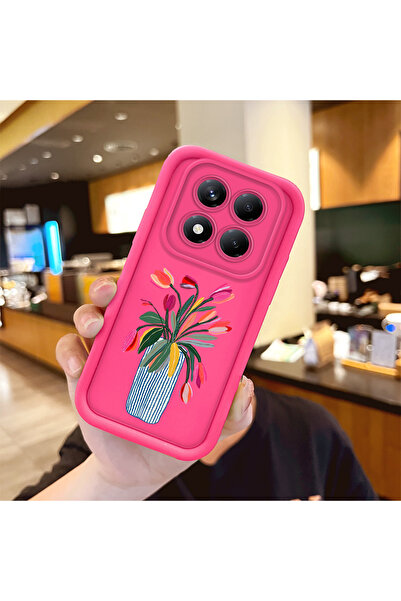 Hontinga Redmi Note 14 Pro Plus 5g Compatible Silicone Shockproof Rose Red Ph...