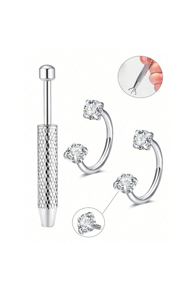 Choice حلقات وأقراط أنف على شكل حرف C وحلقات أنف حلزونية 18G 1.0x8mm، وحلقات ...