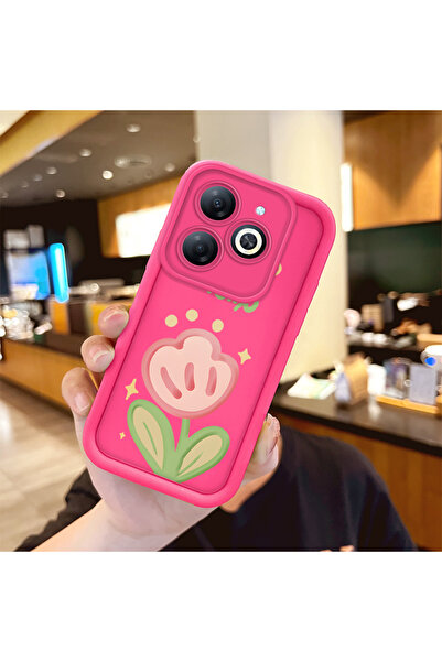 Hontinga Infinix Hot 40I Compatible Silicone Shockproof Rose Red Phone Case F...