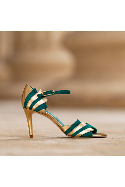 CONDUR by alexandru Women's Sandals in Leather Enya Gold Green - 36