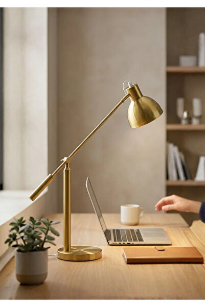 HOMİNG Elio Antik Gold Abajur Masa Gece Lambası 242648