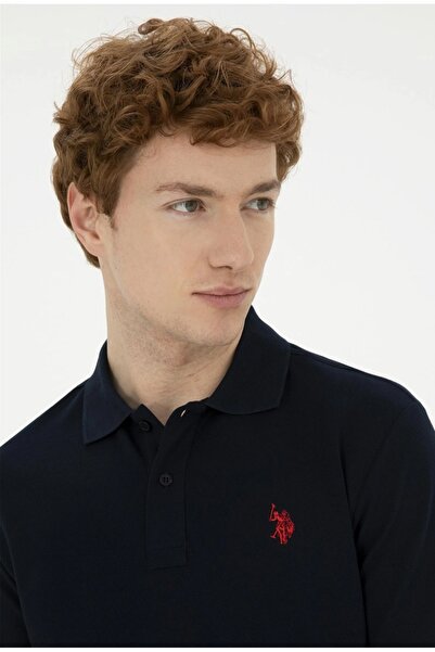U.S. Polo Assn. تي شيرت بولو رجالي باللون الأزرق الداكن Gtp TRENDMOOD