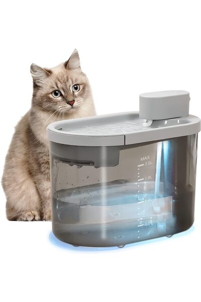 Arabest Cat Water Fountain,Dog Water Fountain with Filter, Smart Pump and LED...
