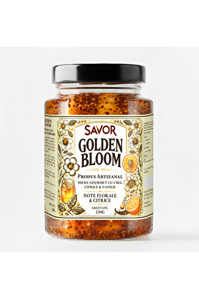 SAVOR Golden Bloom – Gourmet honey with chia, citrus & vanilla