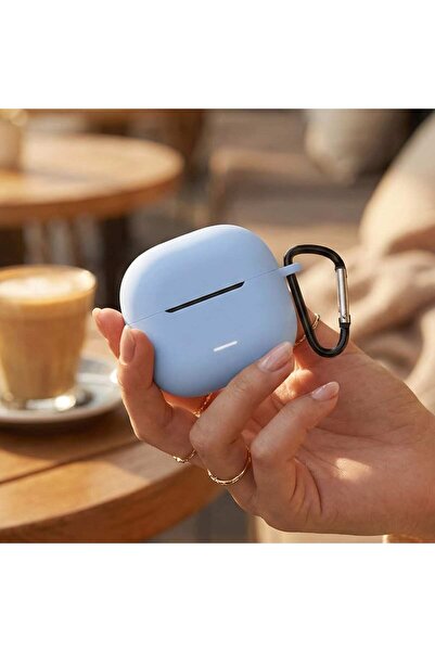 CaseOnn Redmi Buds 8 Active Case with Strap Attachment Matte Silicone Blue